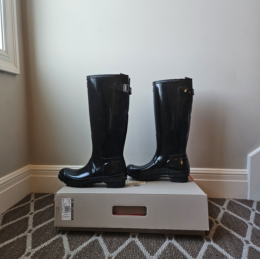 Adjustable Back Gloss Waterproof Rain Boot - image 7